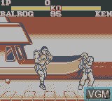 In-game screen of the game Street Fighter II on Nintendo Game Boy
