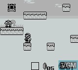 In-game screen of the game Super Mario 4 on Nintendo Game Boy