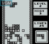 In-game screen of the game Tetris on Nintendo Game Boy