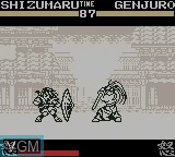 In-game screen of the game Nettou Samurai Spirits - Zankuro Musouken on Nintendo Game Boy