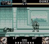 In-game screen of the game Battle Arena Toshinden on Nintendo Game Boy