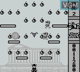 In-game screen of the game Bomb Jack on Nintendo Game Boy