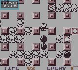 In-game screen of the game Bomberman GB on Nintendo Game Boy