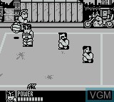 In-game screen of the game Nekketsu Koukou Dodge Ball-Bu on Nintendo Game Boy
