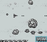 In-game screen of the game Gradius - The Interstellar Assault on Nintendo Game Boy