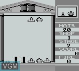 In-game screen of the game Hatris on Nintendo Game Boy