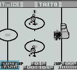 In-game screen of the game Hit the Ice on Nintendo Game Boy
