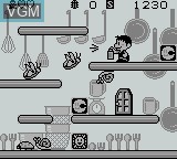 In-game screen of the game Kitchen Panic on Nintendo Game Boy