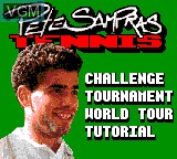 Title screen of the game Pete Sampras Tennis on Sega Game Gear