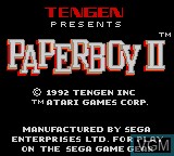 Title screen of the game Paperboy 2 on Sega Game Gear