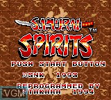 Title screen of the game Samurai Spirits on Sega Game Gear