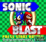 Title screen of the game Sonic Blast on Sega Game Gear