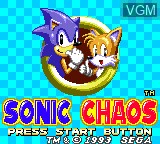 Title screen of the game Sonic the Hedgehog Chaos on Sega Game Gear