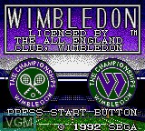 Title screen of the game Wimbledon on Sega Game Gear
