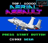 Title screen of the game Aerial Assault on Sega Game Gear