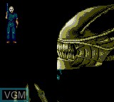 Title screen of the game Alien 3 on Sega Game Gear