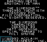 Title screen of the game Simpsons, The - Bartman Meets Radioactive Man on Sega Game Gear