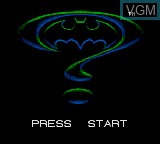 Title screen of the game Batman Forever on Sega Game Gear
