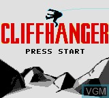 Title screen of the game Cliffhanger on Sega Game Gear