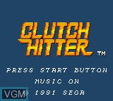 Title screen of the game Clutch Hitter on Sega Game Gear