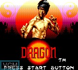 Title screen of the game Dragon - The Bruce Lee Story on Sega Game Gear