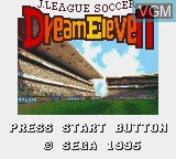 Title screen of the game J.League Soccer - Dream Eleven on Sega Game Gear