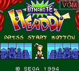 Title screen of the game Dynamite Headdy on Sega Game Gear