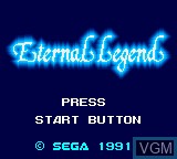 Title screen of the game Eternal Legend - Eien no Densetsu on Sega Game Gear