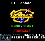Title screen of the game Galaga '91 on Sega Game Gear