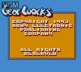 Title screen of the game Gear Works on Sega Game Gear