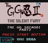 Title screen of the game Shinobi II - The Silent Fury on Sega Game Gear