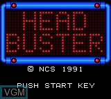 Title screen of the game Head Buster on Sega Game Gear