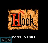 Title screen of the game Hook on Sega Game Gear