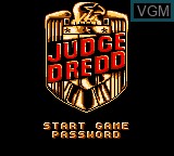 Title screen of the game Judge Dredd on Sega Game Gear