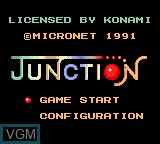 Title screen of the game Junction on Sega Game Gear