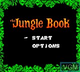 Title screen of the game Jungle Book, The on Sega Game Gear