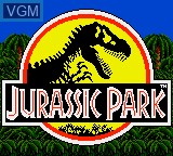 Title screen of the game Jurassic Park on Sega Game Gear