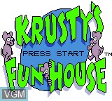 Title screen of the game Krusty's Fun House on Sega Game Gear