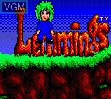 Title screen of the game Lemmings on Sega Game Gear