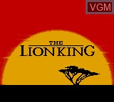 Title screen of the game Lion King, The on Sega Game Gear