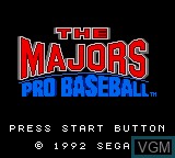 Title screen of the game Majors, The - Pro Baseball on Sega Game Gear