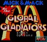 Title screen of the game Global Gladiators on Sega Game Gear