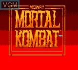 Title screen of the game Mortal Kombat on Sega Game Gear