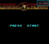 Title screen of the game Mortal Kombat 3 on Sega Game Gear