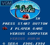 Title screen of the game OutRun on Sega Game Gear