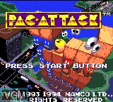 Title screen of the game Pac-Attack on Sega Game Gear