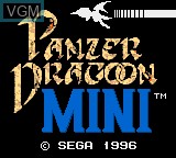 Title screen of the game Panzer Dragoon Mini on Sega Game Gear