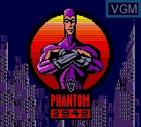 Title screen of the game Phantom 2040 on Sega Game Gear