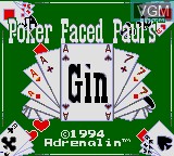 Title screen of the game Poker Face Paul's Gin on Sega Game Gear