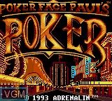 Title screen of the game Poker Face Paul's Poker on Sega Game Gear
